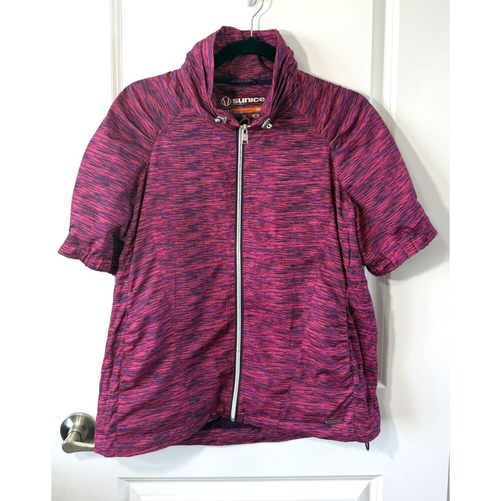 Sunice sport Jacket Womens S Pink Golf Windbreaker Short Sleeve Sport Rain NWOT
